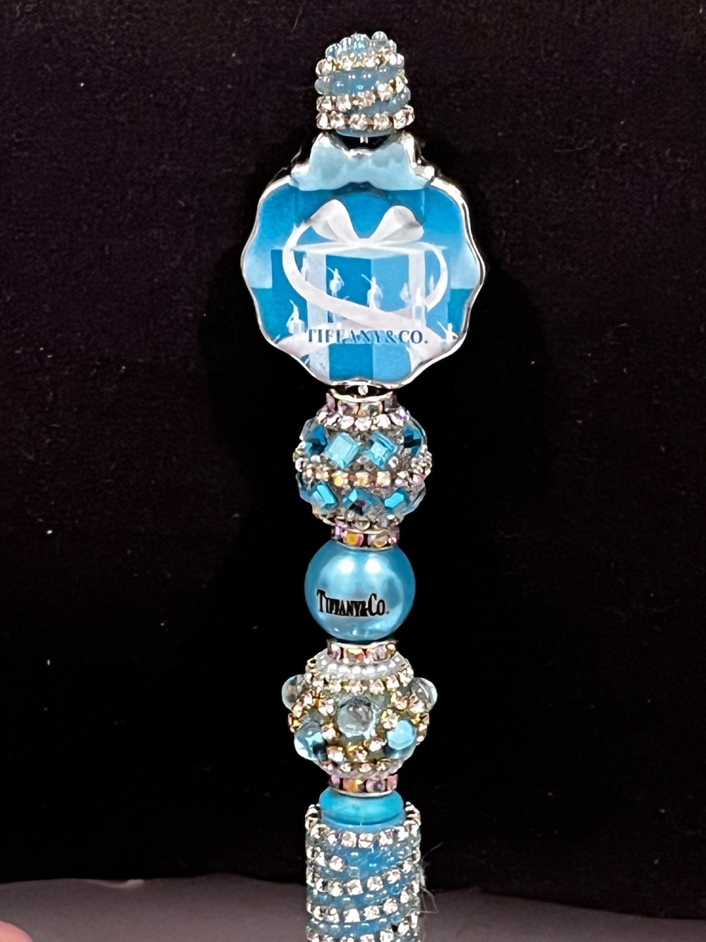 Tiffany blue designer inspired acrylic focal fancy beaded pen